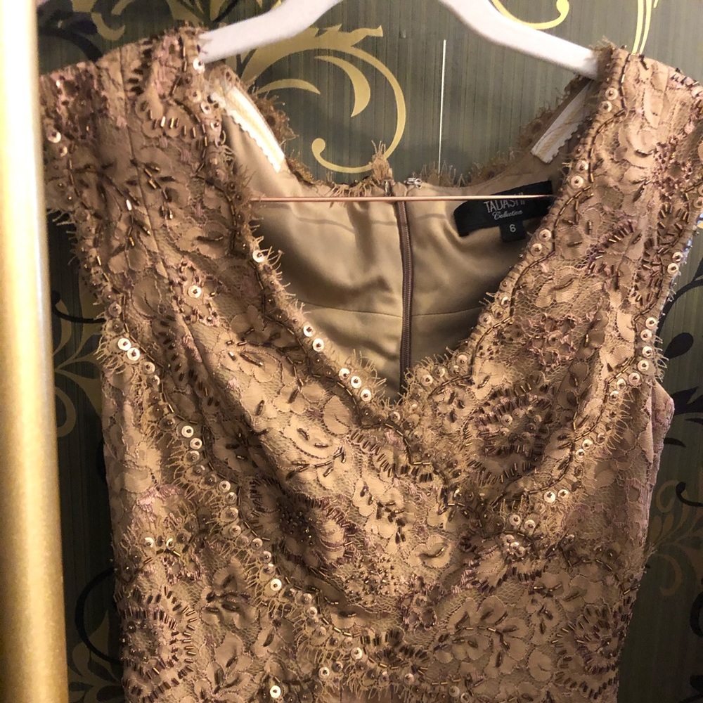 Tadashi Shoji Collection Brown Taffeta Dress